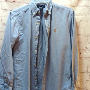 Boys 14 Ralph Lauren blue button down shirt